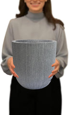 12.4" Tall Round Plastic Planter for Indoor Outdoor Plants, Large Indoor Outdoor Plant Pots with Drainage Hole and Plug, Flower Pots for Plants, Modern Decorative Planter Pots for Home Garden Patio