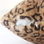 Faux Fur Throw Pillows, Set of 2 Decorative Square Couch Pillow Covers, Leopard Cheetah Print Luxury Soft Plush Animal Pillowcase for Sofa, Bedroom Living Room Decor, 18x18, Brown