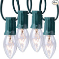 Minetom C9 Clear Christmas String Lights, 50FT 50 Bulbs Bright & Warm Outdoor Christmas Lights, Long Life C9 String Lights for Tree Patio Gazebo Wreath, Green Wire
