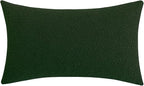 Jeneoo Hunter Green Decorative Long Lumbar Thick Throw Pillow Covers Fine Textured Boucle Couch Cushion Cases for Sofa Decor, Set of 1, 14 x 36 Inch