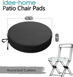 idee-home Outdoor Bistro Chair Cushions, 15”x15”x 3” Thick Outdoor Round Seat Cushions Set of 4 with Ties, Waterproof Round Patio Furniture for Garden