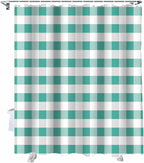 Vandarllin Rustic Green White Buffalo Check Plaid Pattern Shower Curtain, Farmhouse Shower Curtains Set with Hooks, Waterproof Fabric Bathroom Curtains Decor Home Accessories, Stall Long 36 X 78 Inch