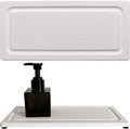 2 PCS Fast-Drying Stone Trays for Bathroom Sink & Kitchen Counter, Water Absorbing Diatomite Sink Coasters, Vanity Tray, Hand Soap Holder with Anti-Skid Pads (9.5" x 4.7" White)