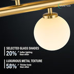16-Light Globe Sputnik Chandelier, Mid Century Modern Light Fixture Over Table, Brass Gold Linear Chandeliers for Dining Room and Kitchen Island (Milk White Glass Bubble Shades, 40 Inch)
