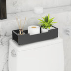 Toilet Tank Basket Topper with Built-In Handle, Back of Toilet Basket for Bathroom, Black