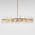 Modern 48 inch Gold Round Chandelier Light Fixture,Crystal Chandeliers for Dining Room,Living Room, Wagon Wheel Chandelier Over Table, Chandeliers for Bedroom,Foyer,G4 Bulbs Included
