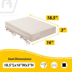 AAAAAcessories Outdoor Seat Cushions for Chairs, Waterproof, Fade-Resistant Patio Furniture Replacement Cushions, 18.5" x 16" x 3", Set of 4, Khaki Beige