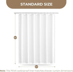 downluxe Linen Texture 3 in 1 Farmhouse Shower Curtain Set with Tassel, Boho Fabric Shower Curtains for Bathroom, White, 72W x 84L