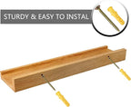 16 Inch Floating Shelves Wall Mounted Set of 2, Rustic Wall Shelves for Decor and Storage, Natural Solid Oak Wood Shelf, Picture Ledge for Bedroom/Bathroom/Living Room/Kitchen, Natural Color, 16*4*1.5