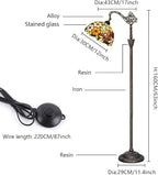 Tiffany Floor Lamp 12 Inch Stained Glass Lamp Purple Retro Handcrafted Adjustable Reading Lamp Suitable For Bedside Bedroom Living Room Office Tiffany Style Antique Home Decoration Art (Grape Flower)