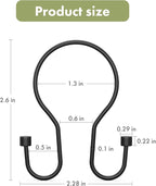 AmazerBath Shower Curtain Hooks Black Shower Curtain Rings with Cylindrical Design, Metal Shower Curtain Hooks Rust Proof, Smooth Glide Double Shower Hooks Rings for Shower Curtain