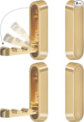 4PCS Foldable Gold Wall Hooks, Heavy Duty Zinc Alloy Folding Wall Hooks, Folding Hidden Coat Hooks Wall Mount Bathroom Foldable Towel Hooks for Hanging Clothes, Bags, Hats, Bathrobes, Keys etc (Gold)