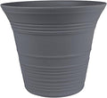 The HC Companies Sedona Round Self-Watering Pot - Lightweight Self Care Planter - Plastic Planter for Herbs & More - Durable Plant Pots for Indoor Plants & Outdoor Plants (12" Warm Gray, Pack of 1)