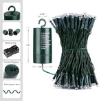 Joomer Blue Battery Christmas Lights, 66ft 200LED Fairy Lights Battery Operated Timer 8 Modes Waterproof for Outdoor Home Garden Party Holiday Christmas Trees Decoration