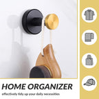APLusee Black Gold Robe Towel Hook, Stainless Steel Coat Hanger, Clothes Holder for Bath Toilet Accessories, Wall Mounted