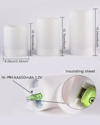 Homemory Solar Powered Candles Outdoor Waterproof, Flickering Glow, Rechargeable Solar Powered Candles for Outside, Lanterns, Sensor Only, Dusk to Dawn, Set of 6