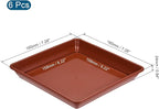 MECCANIXITY Plant Pot Saucer 7 Inch Plastic Square Flower Drip Tray for Indoor Outdoor, Red Pack of 6