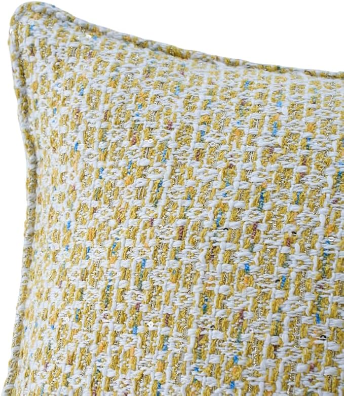 Luxury Tweed & Chenille Throw Pillow Covers – Set of 2 (18" x 18") with Soft and Luxurious Textures Decorative Throw Pillows for Couch, Bed, and Home Decor (Green)