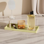 Vanity and Bathroom Tray, 11.8" ABS Countertop Organizer,Waterproof Vanity Tray for Toilet Tank,Perfume,Soap,Keys,Bathroom Accessories,Kitchen and Bath Trays,Non Slip Small Trays,Gold