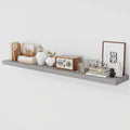 55 Inch Floating Shelves, 9.3" Deep Floating Shelf Wall Mounted, 56" Wall Shelves, Rustic Deep Bookshelf, Large Display Shelves & Storage Shelves for Bedroom, Living Room, Gray, Set of 1