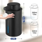 2 Pack Automatic Foaming Soap Dispenser, 13.5oz Touchless Electric Hand Soap Dispenser, Rechargeable Foam Pump for Kitchen Sink, Modern Black (Black)