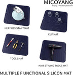 Silicone Dish Drying Mat for Multiple Usage,Easy clean,Eco-friendly,Heat-resistant Silicone Mat for Kitchen Counter or Sink,Refrigerator or Drawer Liner Navy Blue XL 18 inches x 16 inches
