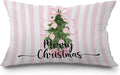 JINYO Coquette Pink Chinoiserie Christmas Pillow Covers 12x20, Grandmillennial Christmas Decor, Preppy Xmas Tree Lumbar Pillow Covers for Girls Room Dorm Apartment Sofa Couch