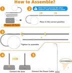 Floor Lamp, Adjustable Height Floor Lamps for Living Room Bedroom, 120 LED Super Bright Standing Lamp Remote Control Dimmable Gooseneck Tall Stand Reading Lamp for Office Craft, Matte Gray