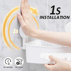 LEVERLOC Corner Shower Caddy Suction Cup, Shower Caddy Basket Powerful Suction Bathroom, Waterproof & Rustproof Organizer for Bathroom Storage, No-Drilling Removable (White)