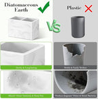 Luxspire Toothbrush Holder, Fast Drying Tooth Brush Holder for Bathroom, Diatomite Electric Tooth Brush and Toothpaste Organizer for Bathroom Kitchen Vanity Countertop, Marble White