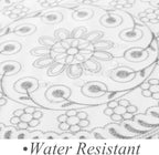 Jubilantex Grey and White Embroidered Shower Curtain Fabric for Bathroom, Farmhouse Boho Floral Rustic Chic Decorative Waterproof Bath Room Shower Curtain for Spa Hotel, 70x72 Inches, Gray