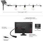 SUNTHIN Solar String Lights, 200ft(2x100ft) Solar Patio Lights with 48 Shatterproof G40 LED Bulbs, Waterproof Solar Powered Outdoor Lights for Backyard, Garden, Deck, Porch, Pergola, Pool, Camping