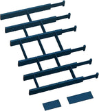 6 Pack Bamboo Drawer Dividers with 12 Inserts, Expandable Adjustable Clothes Drawer Organizers and Storage from 17" to 22" for Kitchen, Bedroom, Dresser, Cosmetics (Navy Blue)