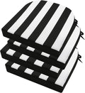 idee-home Outdoor Chair Cushions Set of 4, Thick 17" x 17" x 3" Outdoor Seat Cushions Patio Furniture Waterproof with Ties, Dining Pads