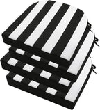 idee-home Outdoor Chair Cushions Set of 4, Thick 17" x 17" x 3" Outdoor Seat Cushions Patio Furniture Waterproof with Ties, Dining Pads
