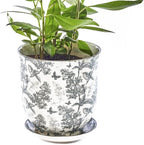 CHIVE ‘Liberte’ Ceramic Succulent Pots — 4.25” Cute Vintage Farmhouse Style Planters for Indoor Plants — Beautiful Home & Kitchen Decor — Grey Forest