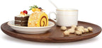 Ayiaren 12 Inch Best Acacia Wooden Dinner Plates Set of 2, Round Wood Serving Tray Wooden Plates for Eating Salad Fruit Food Dishe Platter Charcuterie Boards Charger Plate Cheese Serving Board