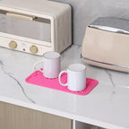 Silicone Dish Drying Mat for Multiple Usage,Easy clean,Eco-friendly,Heat-resistant Silicone Mat for Kitchen Counter or Sink,Refrigerator or Drawer Liner Rose S 12 inches x 6 inches