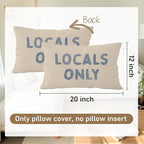 Beachy Surf Throw Pillow Cover 12x20, Blue Coastal Surf Room Decor, Outdoor Lumbar Pillow Cover, Preppy Beach Bar Sofa Couch Decor