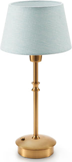 UMEXUS Cordless Lamp Rechargeable Table Lamps, 5000mAh Battery Operated Lights, 3 Level Brightness Dimmable, Portable Night Bedside Light for Patio, Restaurant, Dining, Fabric Shade, Antique Brass