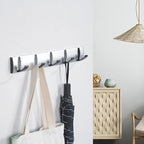 Wall-Mounted Coat Hooks, Silver Black