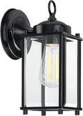 Outdoor Wall Light, Exterior Lighting Fixture Wall Sconce, Black Porch Light Fixture with Clear Beveled Glass, Outdoor Wall Lantern Waterproof Anti-Rust E26 Socket for Front Door, Entryway