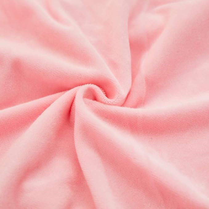 JAUXIO Diamond Pinch Pleated Crystal Velvet Pillowcases 2 Pack Solid Pintuck Throw Cushion Cover for Home Decor Hidden Zipper Closure (Pink, Standard)