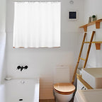 Waterproof Shower Curtain for Window Inside Shower, 48 x 48 Inches Short Plastic Bathroom Window Curtain Heavy Duty Vinyl with Hooks, White, 48x48