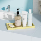 Vanity and Bathroom Tray, 9.8" ABS Countertop Organizer,Waterproof Vanity Tray for Toilet Tank,Perfume,Soap,Keys,Bathroom Accessories,Kitchen and Bath Trays,Non Slip Small Trays,Gold