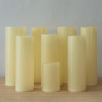 4" x 12" Ivory Large Waterproof Outdoor Flameless Candles Battery Operated LED Flickering Pillar Candles with Remote and Timer for Indoor Outdoor Lanterns, Long Lasting, Set of 2