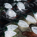 AWQ 200LED 146.9 FT C9 Christmas String Lights Plug in Fairy Twinkle String Lights 8 Modes Timer Function Waterproof Extendable for Indoor Outdoor Wedding Party Christmas Decoration (200, White)
