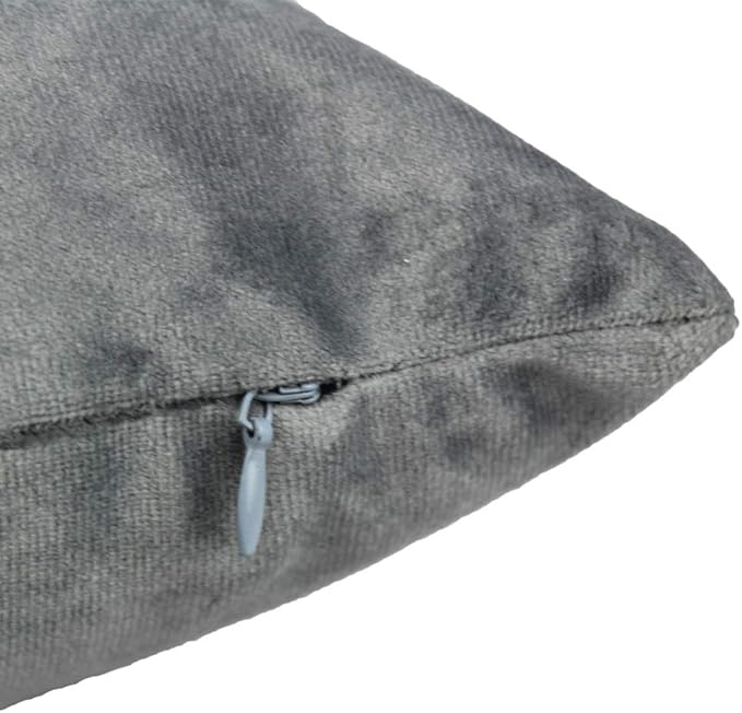 Velvet Grey Gray Throw Pillow Covers Decorative Square Soft Solid Color Cushion Cases 20X20 Home Decor for Couch Sofa Bed Office Set of 2