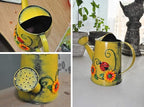 Westcharm Small 1 Liter Decorative Metal Sunflower & Ladybug Watering Can Vase for Indoor Outdoor Plants Home Decoration Garden Décor for Family Mother Gardener Plants Lover Friends (4 Cups | 32 OZ)