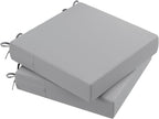 AAAAAcessories Outdoor Seat Cushions for Chairs, Waterproof, Fade-Resistant Patio Furniture Replacement Cushions, 21" x 21" x 4", Set of 2, Gray